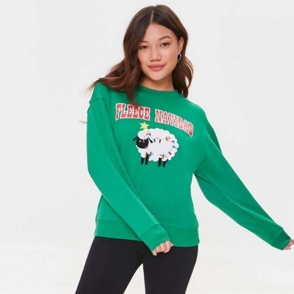 *LAST CHANCE* 2/$20 Forever 21 Fleeece Navidad Holiday Sweatshirt S